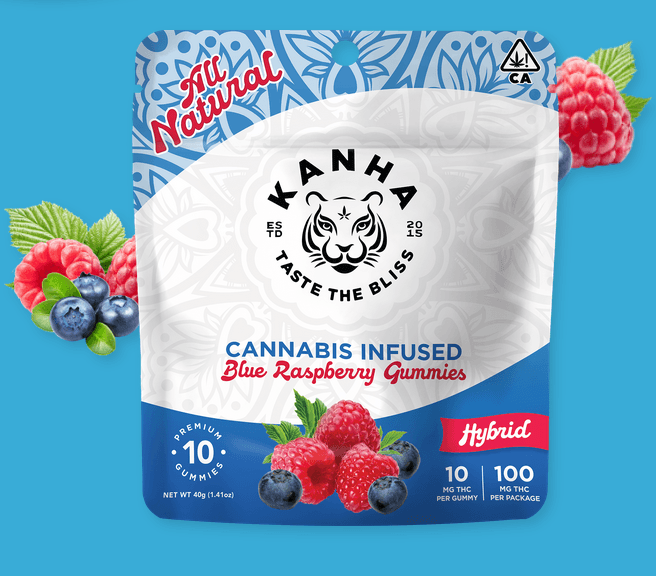 Blue Raspberry 100mg Gummies - Hybrid