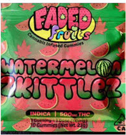 Faded Fruits - Watermelon Zkittlez - 500MG Gummy *High Dose*