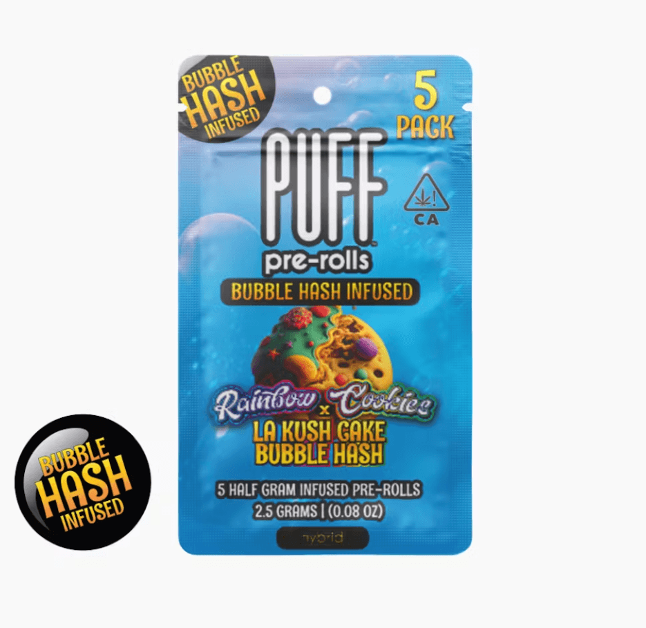 Rainbow Cookies x LA Kush Cake - Bubble Hash Infused Pre Roll Pack [5pk]